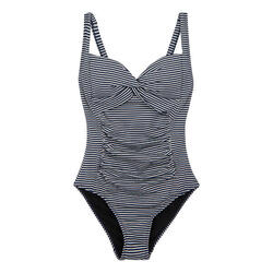Maillot De Bain 1 Pièce Femme (Bleu Marine / Blanc)