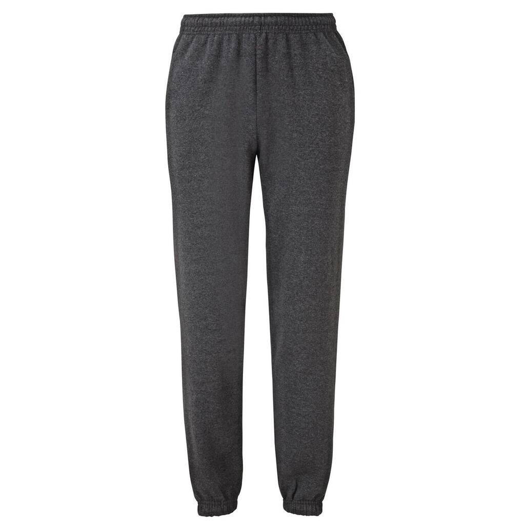 Mens Classic Elasticated Cuff Jogging Bottoms (Dark Heather Grey)