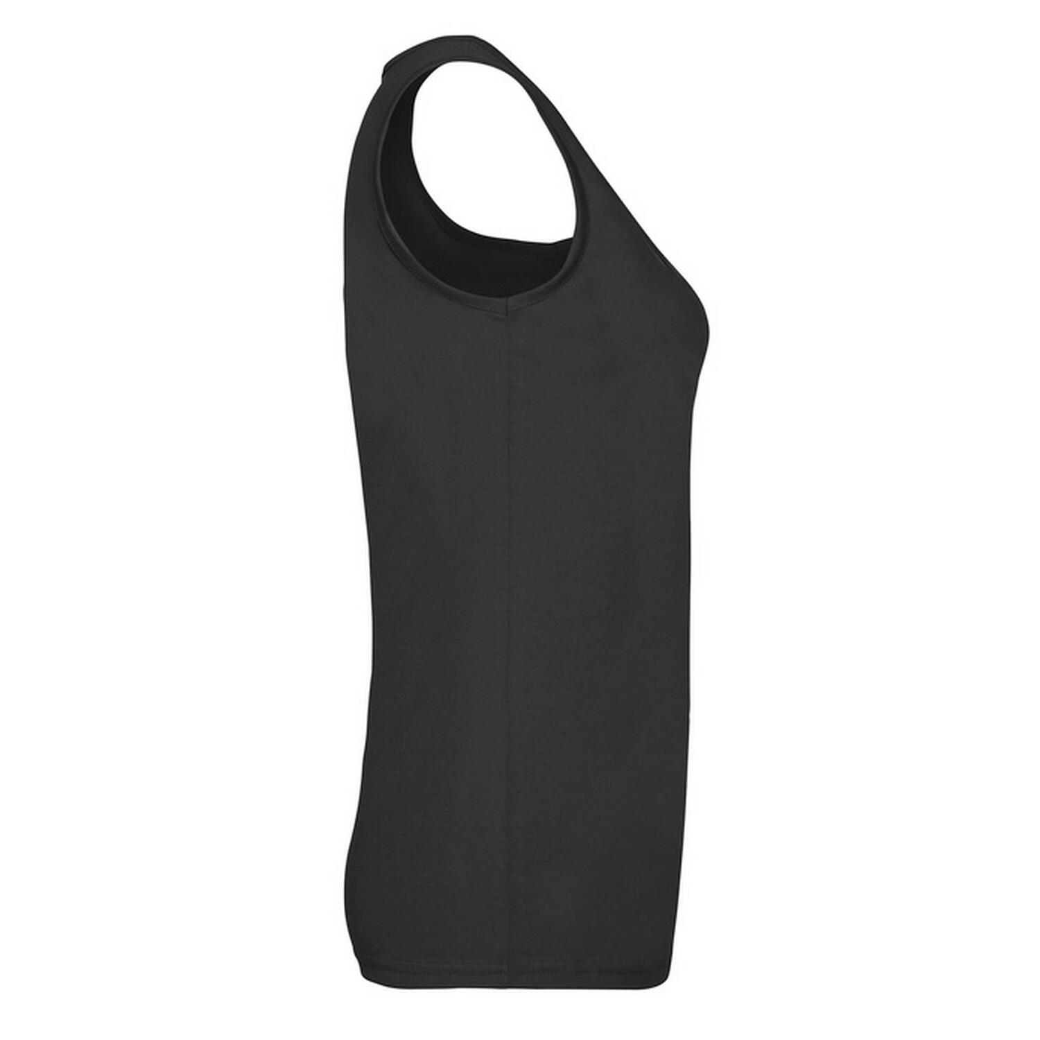 Dames Valueweight Vest Top (Zwart) 3/3