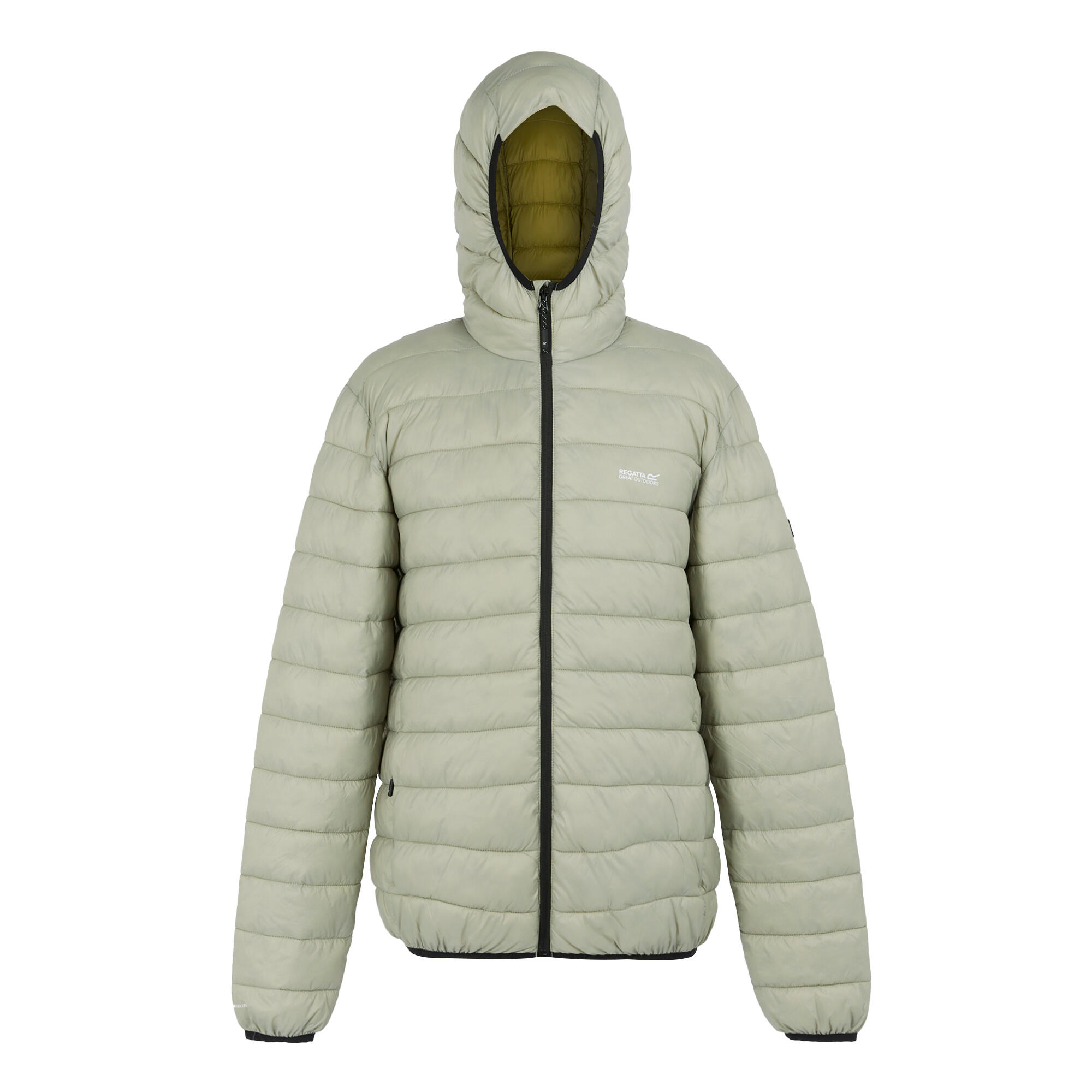 REGATTA Mens Marizion Baffled Hooded Padded Jacket (Abbeystone/Nephrite Green)