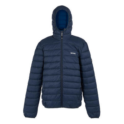 Heren marizion gewatteerde jas met capuchon (marine/olympisch blauw)