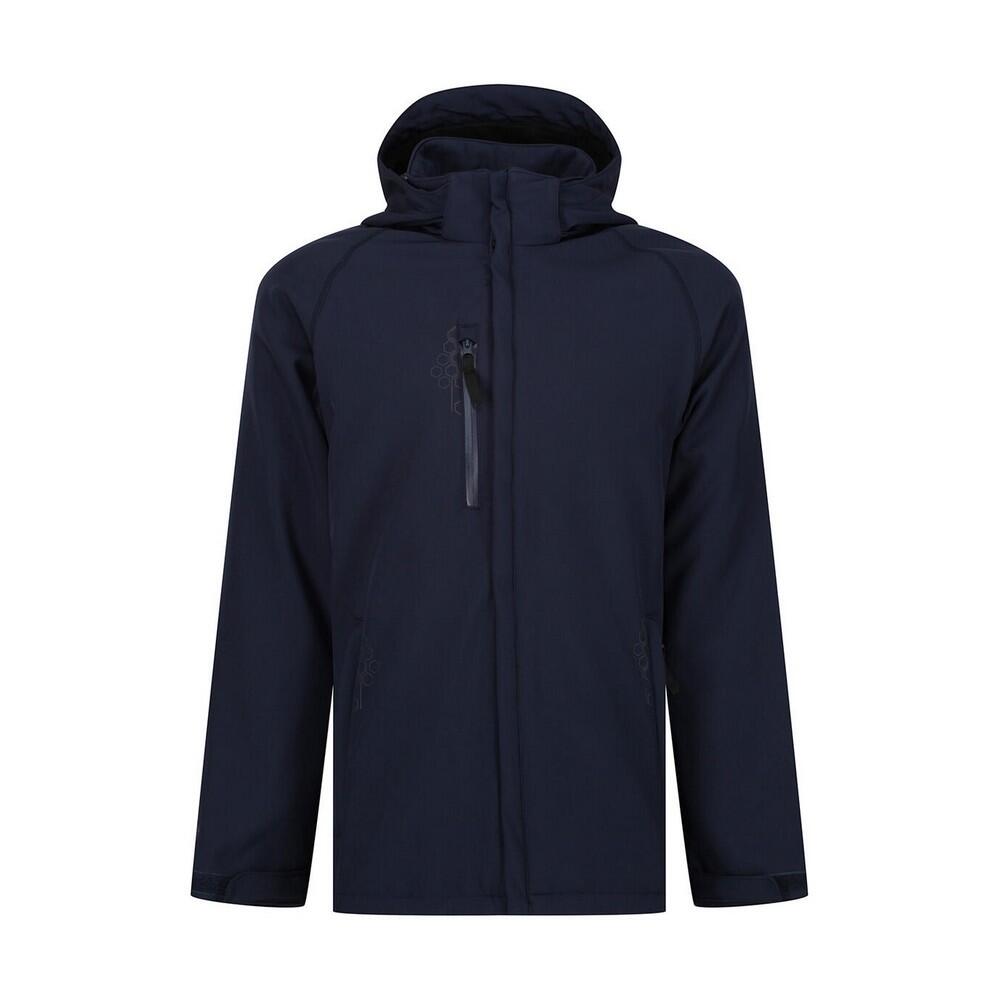 Mens Repeller Lined Hooded Soft Shell Jacket (Navy)