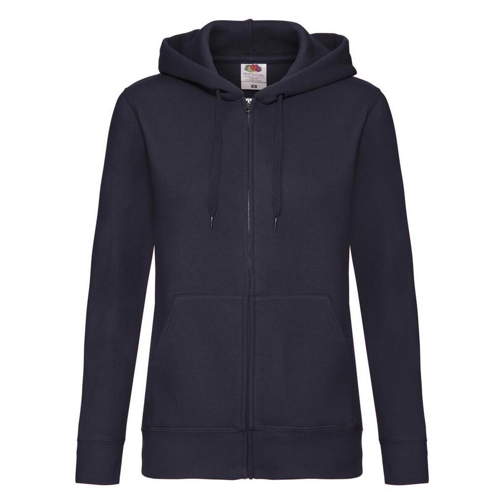Womens/Ladies Premium Hooded Lady Fit Sweat Jacket (Deep Navy)