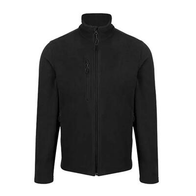 Heren honestly made recycled full zip fleecejack (zwart)
