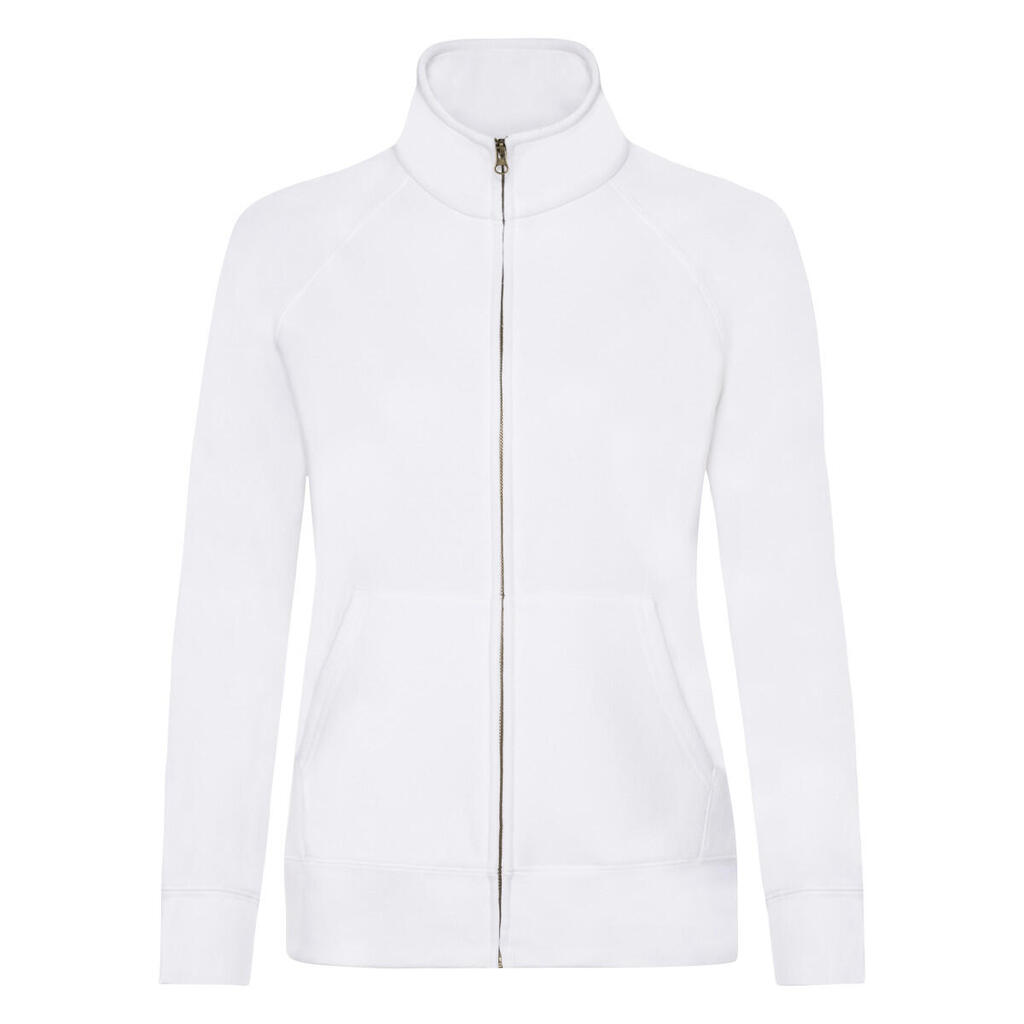 Womens/Ladies Premium Sweat Jacket (White)