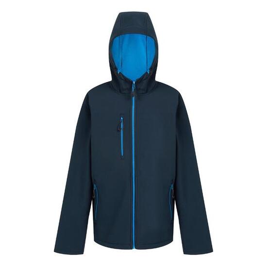 Heren Navigate Dubbellaags Soft Shell Jacket met capuchon (Marine / Frans