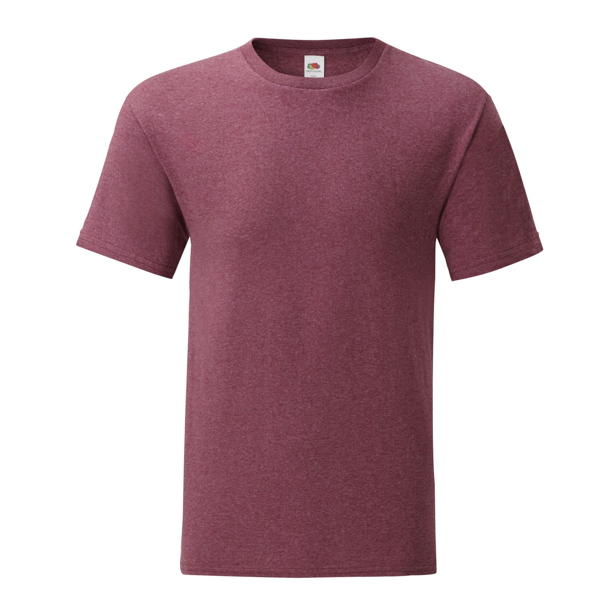 Fruit Of The Loom - Tshirt Iconic Homme (bordeaux Chiné) - T-shirt Manches Courtes - Marron|rouge - 52 2xl - Decathlon