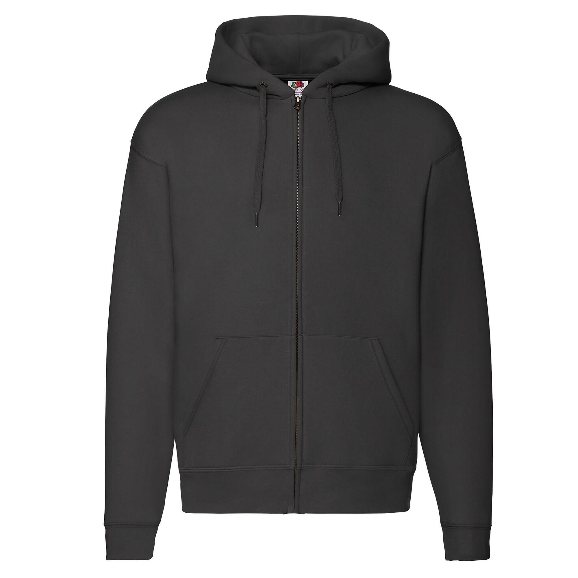 FRUIT OF THE LOOM Casaco com capuz Premium com fecho de correr para homem Preto