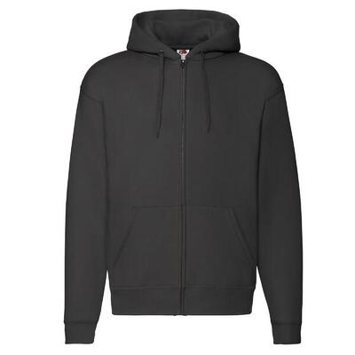 Heren premium full zip hoodie (zwart)