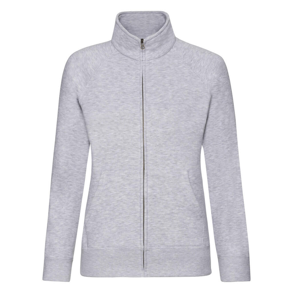 Womens/Ladies Premium Sweat Jacket (Heather Grey)