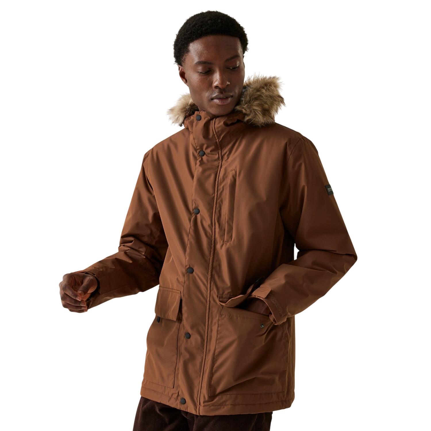 Mens Salinger IV Waterproof Jacket (Dark Brown) 3/4