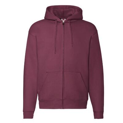 Heren premium full zip hoodie (bourgondië)