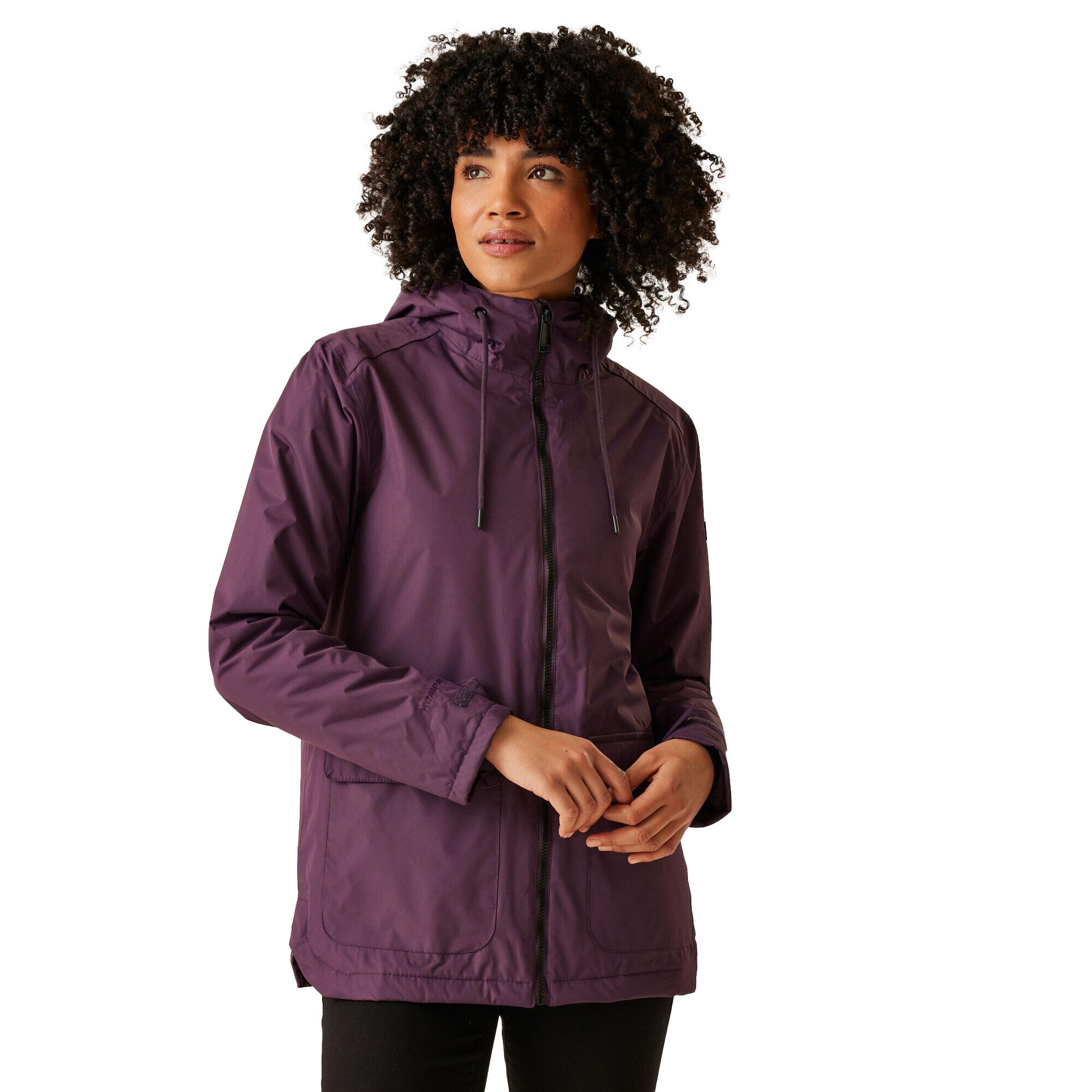 Womens/Ladies Broadia Waterproof Jacket (Deep Plum) 3/4
