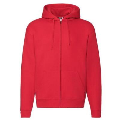 Heren premium full zip hoodie (rood)