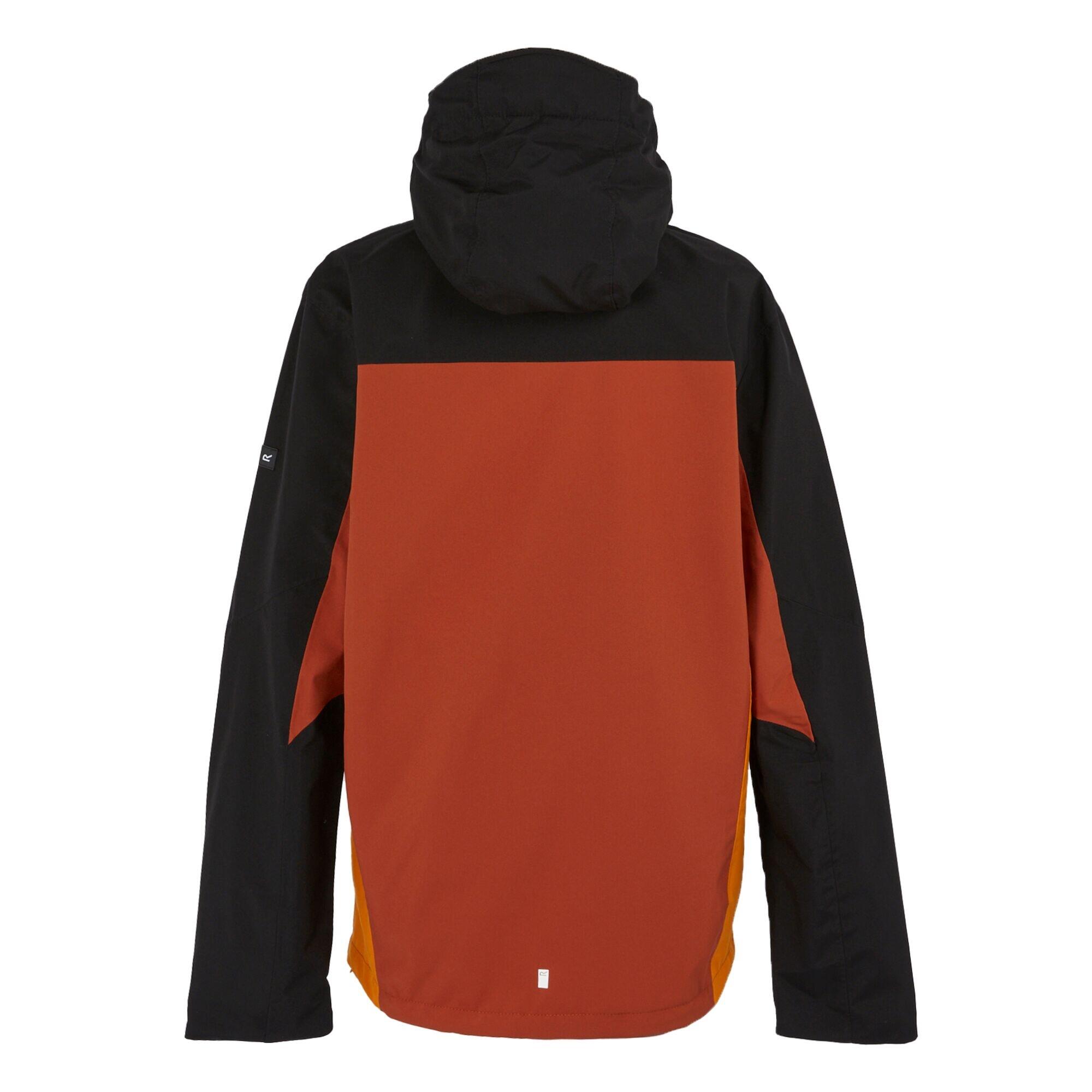 Mens Birchdale Waterproof Hooded Jacket (Red Ochre/Black) 2/5