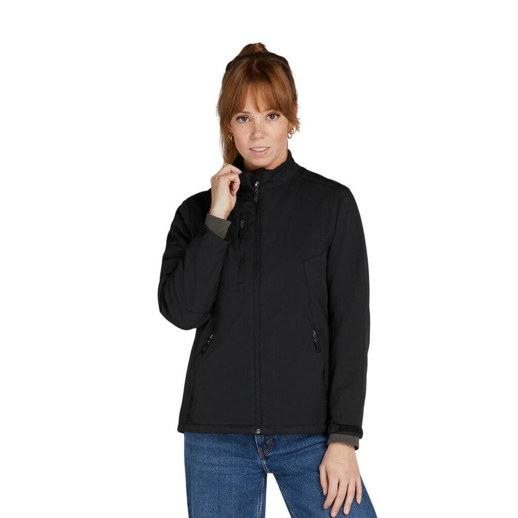 Womens/Ladies Sig Tagless Soft Shell Jacket (Black)
