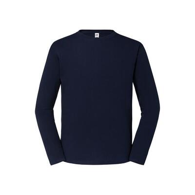 Heren iconic 195 premium ringspun cotton tshirt met lange mouwen (zwart)