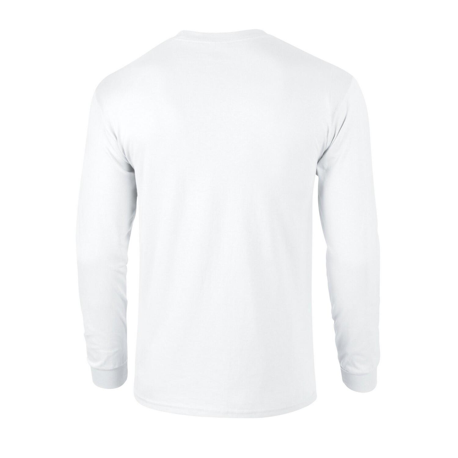 Camiseta de Algodón Ultra de Manga Larga para Adultos Unisex Blanco 2/3