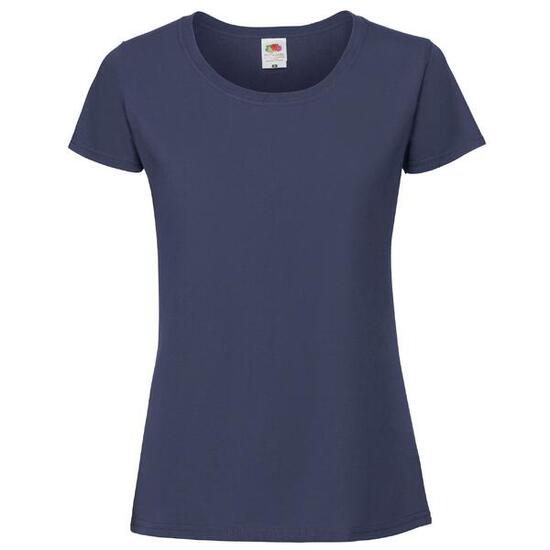 Maglietta Donna Fruit Of The Loom Iconic 195 Premium Blu Azzurro