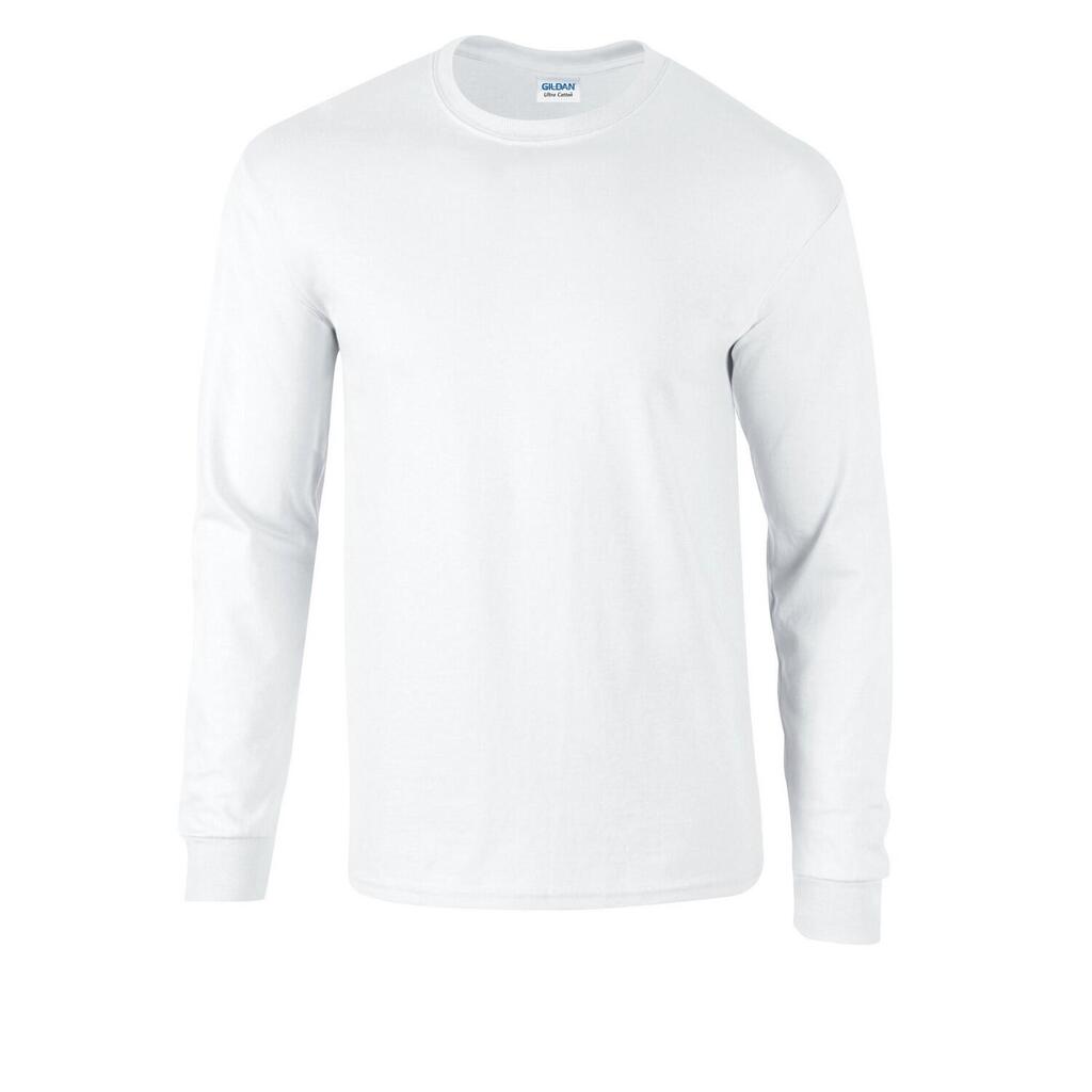 Unisex Adult Ultra Cotton Heavyweight LongSleeved TShirt (White)