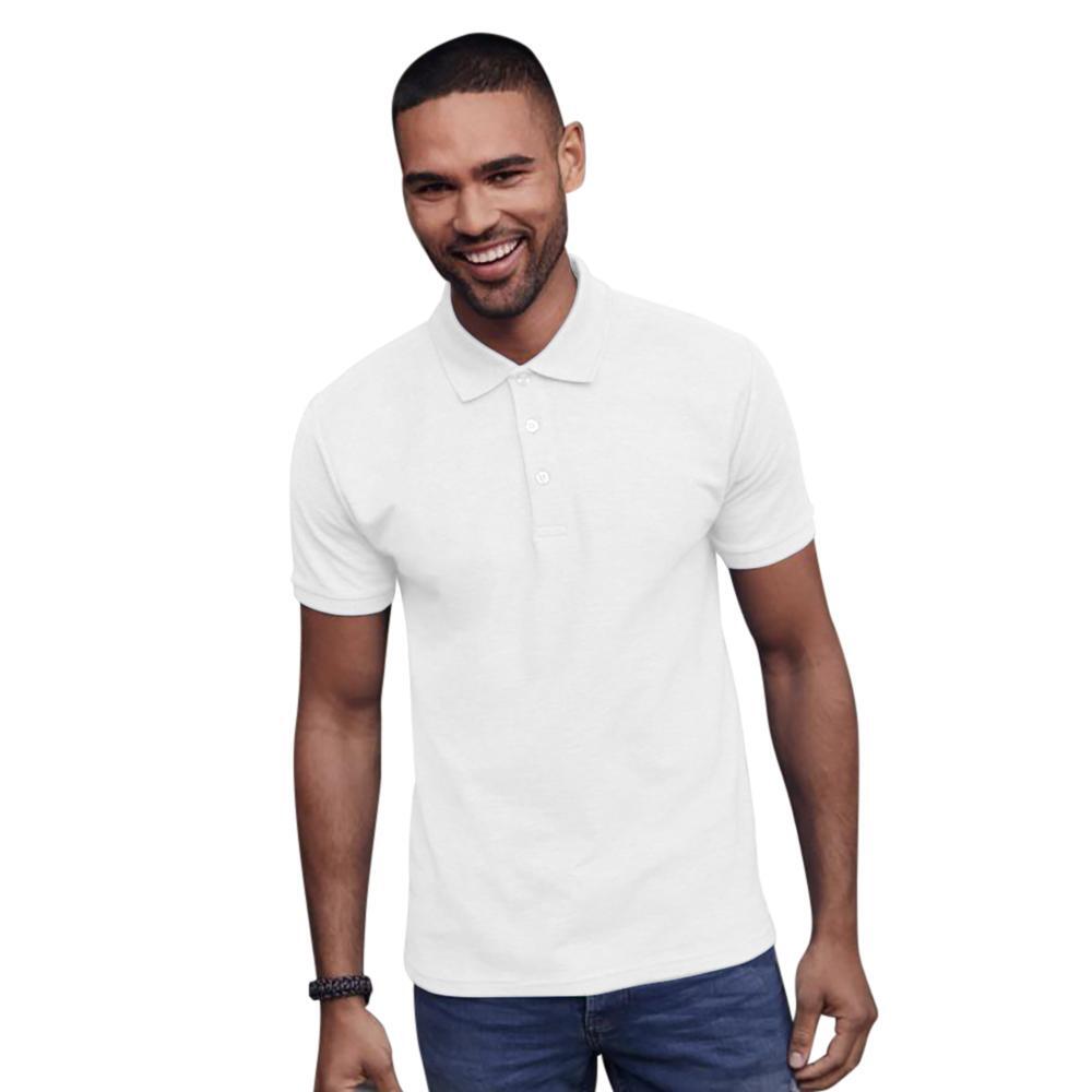 Mens RingSpun Cotton Short Sleeve Polo Shirt (White)