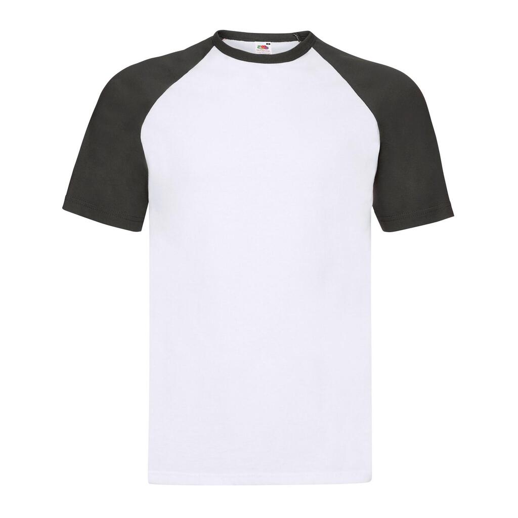 Mens Valueweight Baseball TShirt (White/Black)