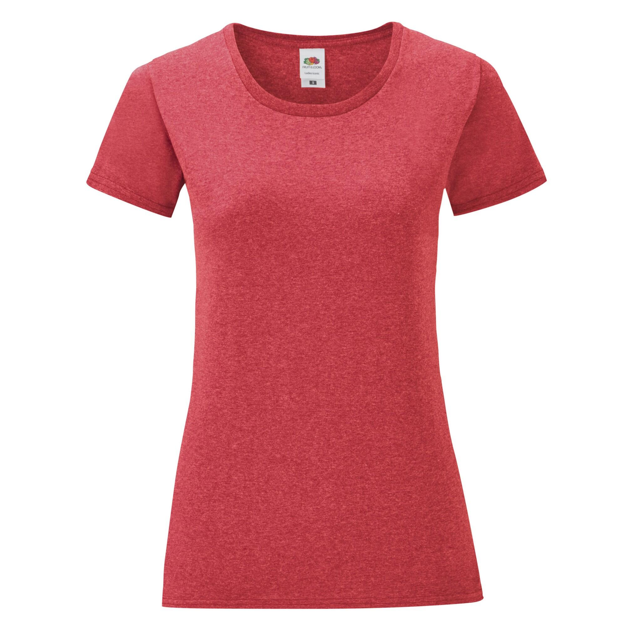 Fruit Of The Loom - Tshirt Iconic Femme (rouge Chiné) - T-shirt Manches Courtes - Rouge - 52 2xl - Decathlon