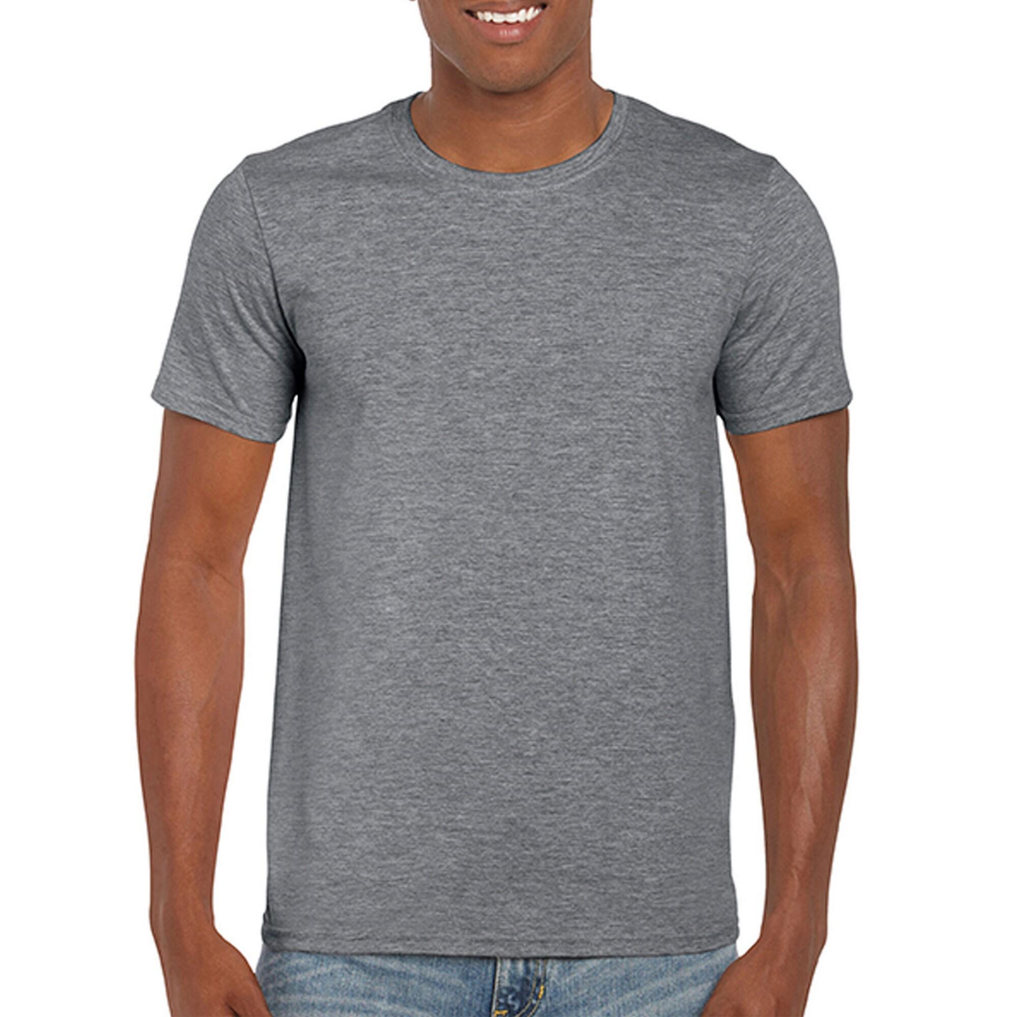 Gildan - Tshirt Softstyle Adulte (graphite Chiné) - T-shirt Manches Courtes - Gris - 38 S - Decathlon