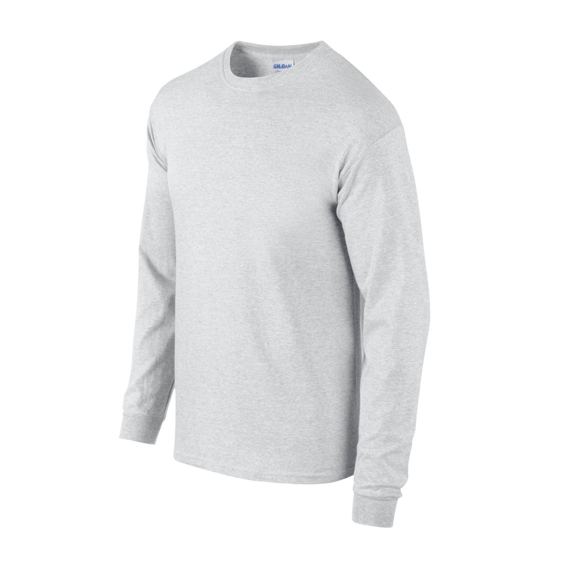 Camiseta Ultra de Mezcla de Algodón de Manga Larga para Adultos Unisex Gris 3/3