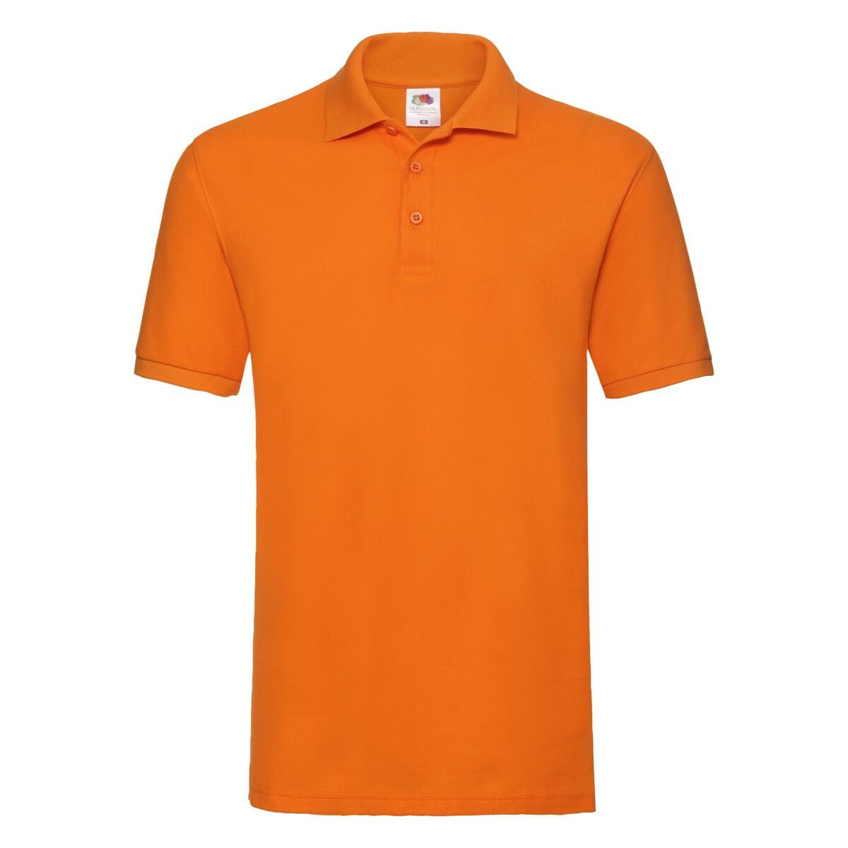 FRUIT OF THE LOOM Mens Premium Pique Polo Shirt (Orange)
