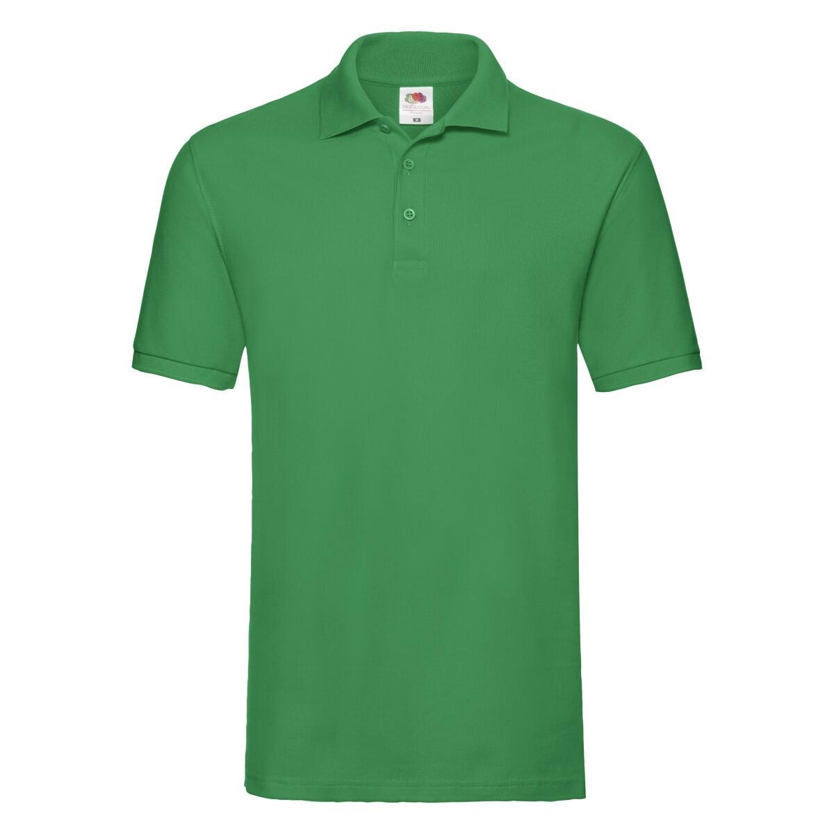 FRUIT OF THE LOOM Mens Premium Pique Polo Shirt (Kelly Green)