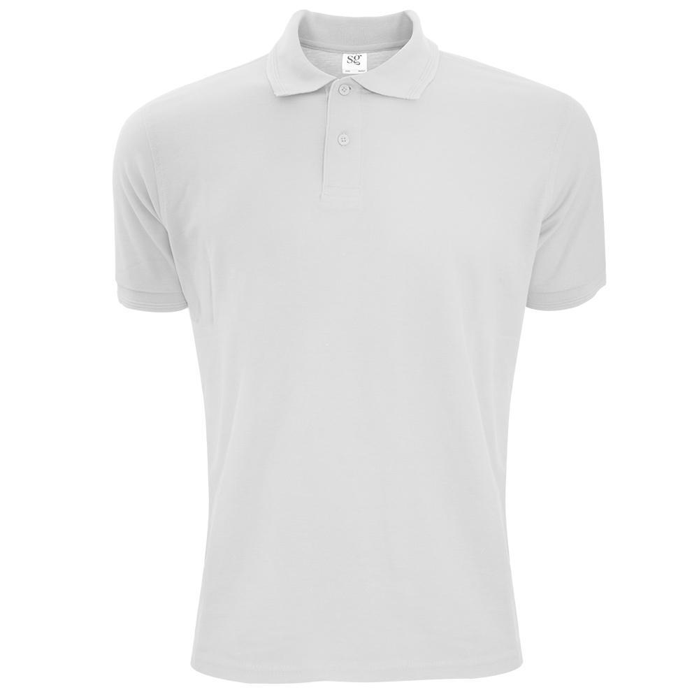 Mens Polycotton Short Sleeve Polo Shirt (White)