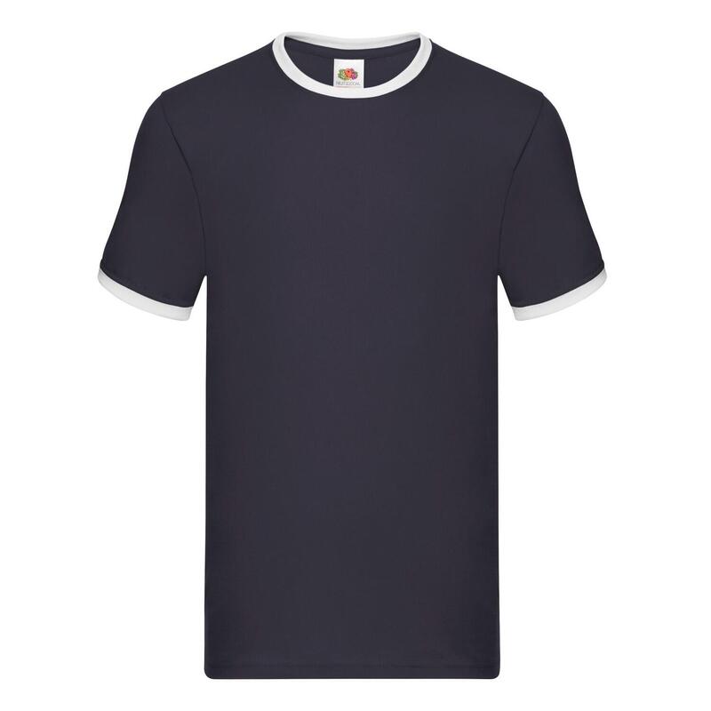 Heren Ringer TShirt (Marine / Wit)