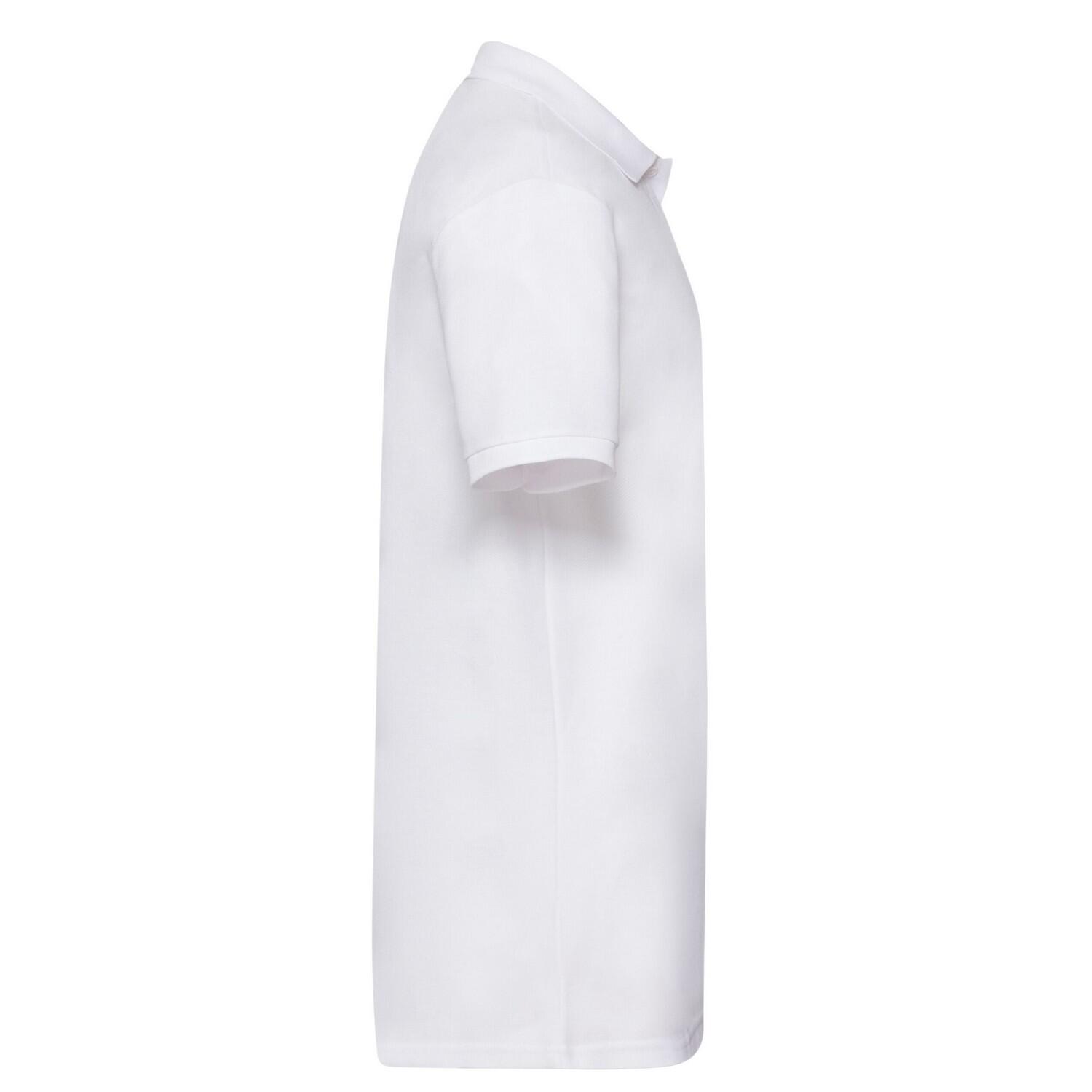 Polo Lisos de Pesado para Hombre Blanco 3/3