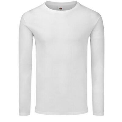 Maglietta Classico Manica Lunga Uomo Fruit Of The Loom Iconic 140 Bianco