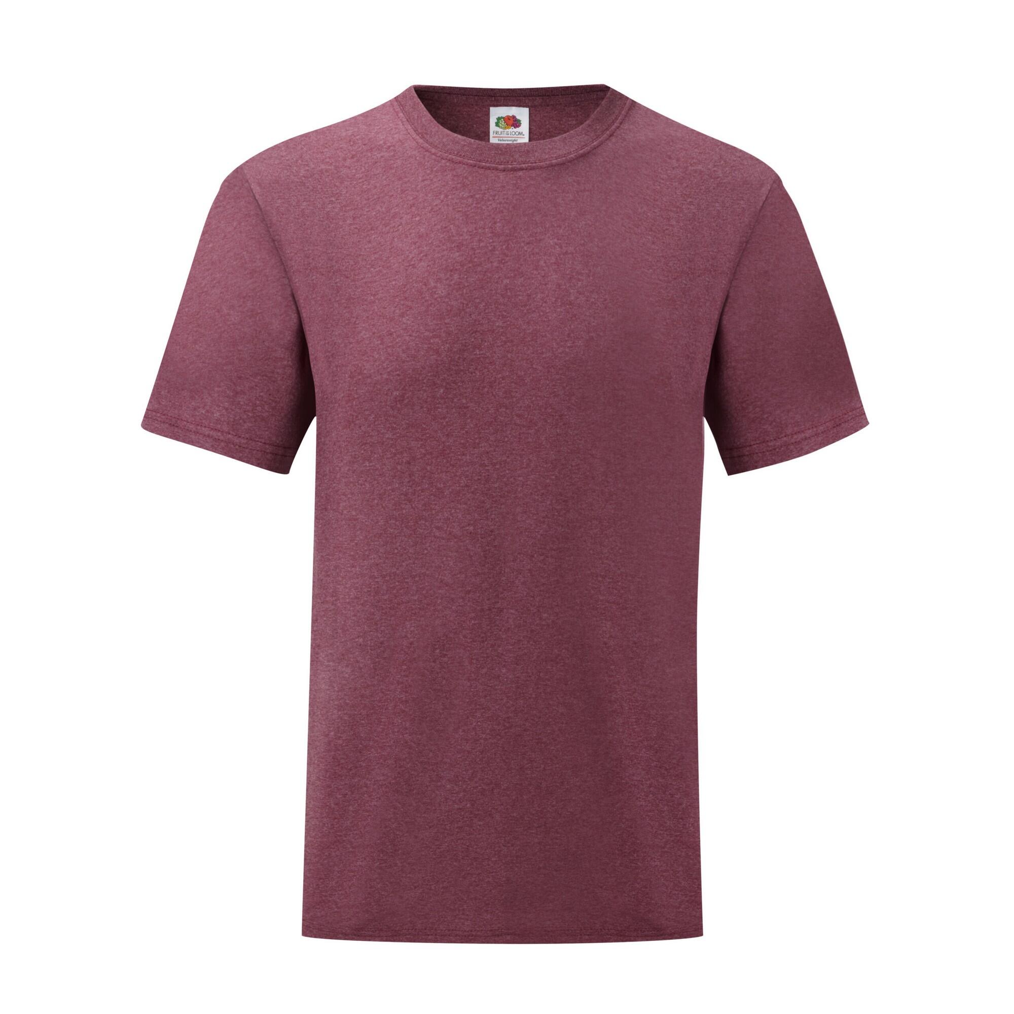 Fruit Of The Loom - Tshirt Valueweight Homme (bordeaux Chiné) - T-shirt Manches Courtes - Marron|rouge - 40 M - Decathlon