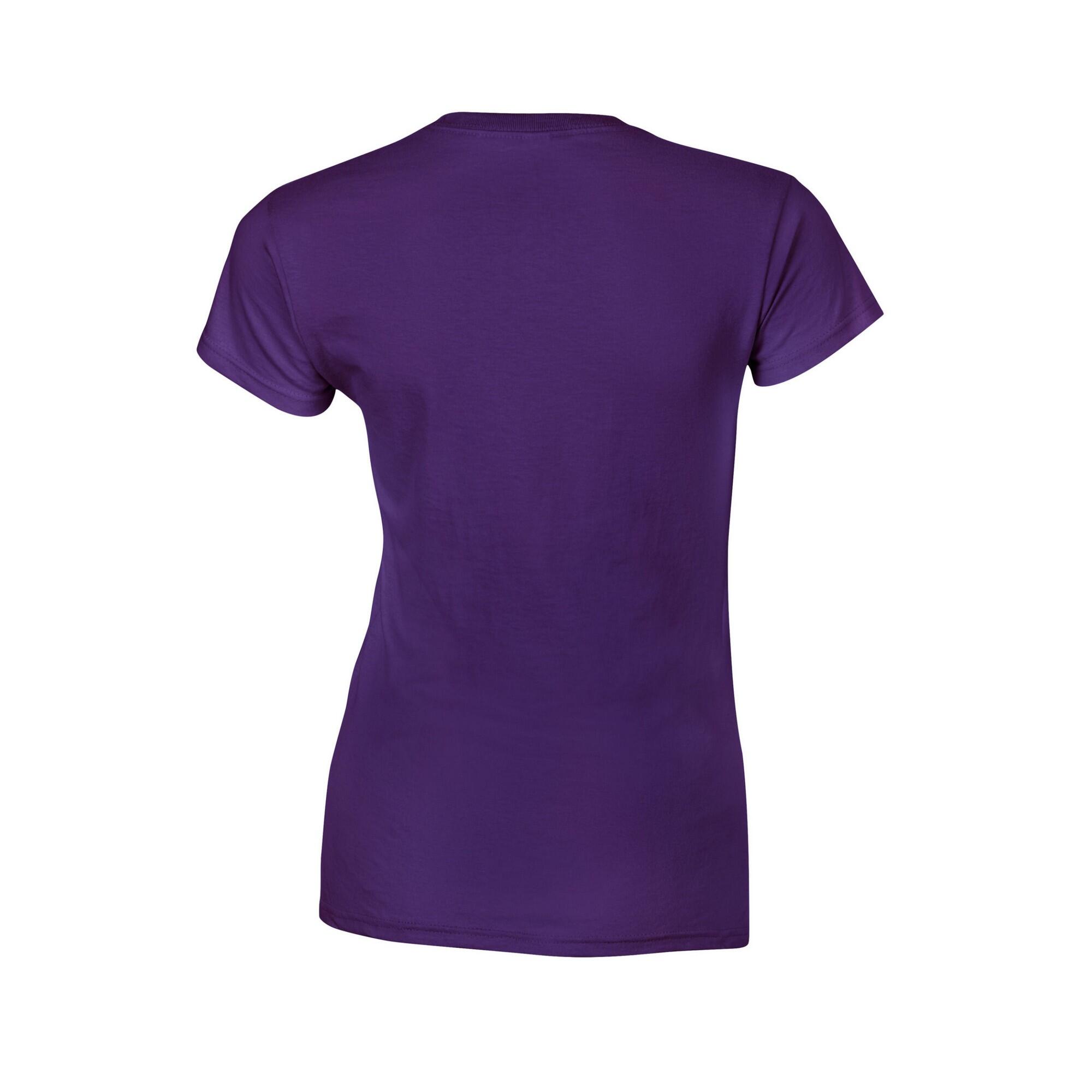 T-Shirt para senhora/senhora em algodão canelado de toque suave (Roxo) 2/3