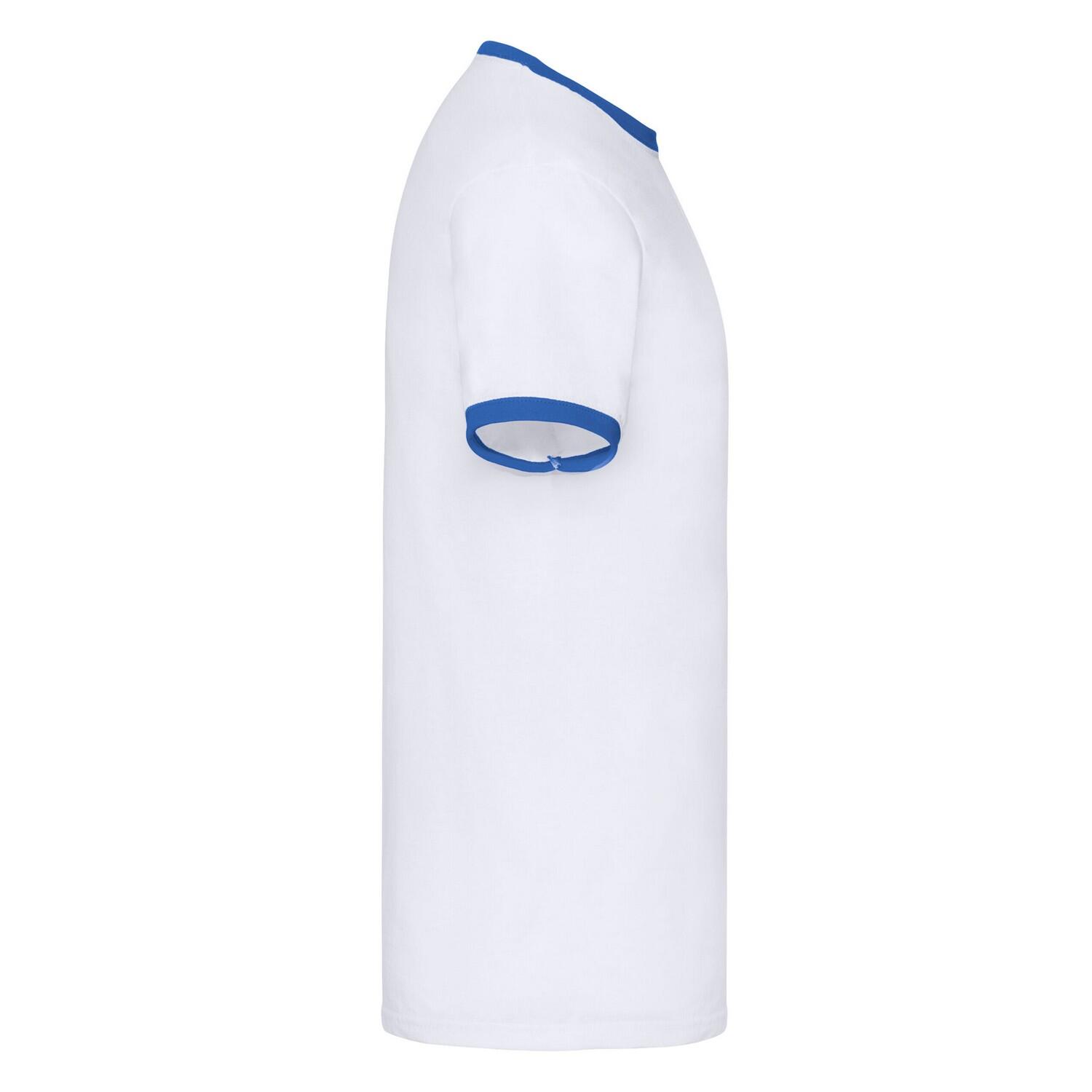 Tshirt RINGER Homme (Blanc / Bleu Roi) 3/3
