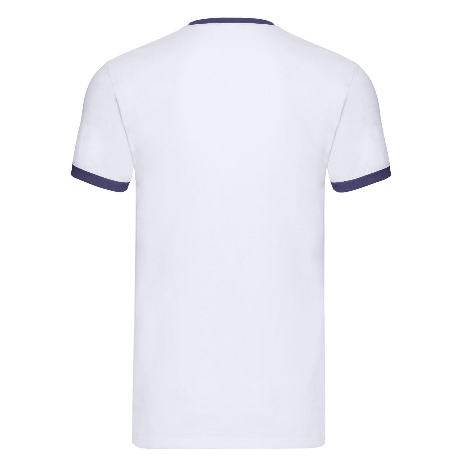 Tshirt RINGER Homme (Blanc / Bleu Marine) 2/3