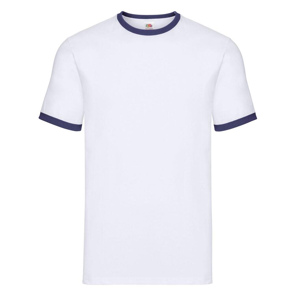 Mens Ringer TShirt (White/Navy)