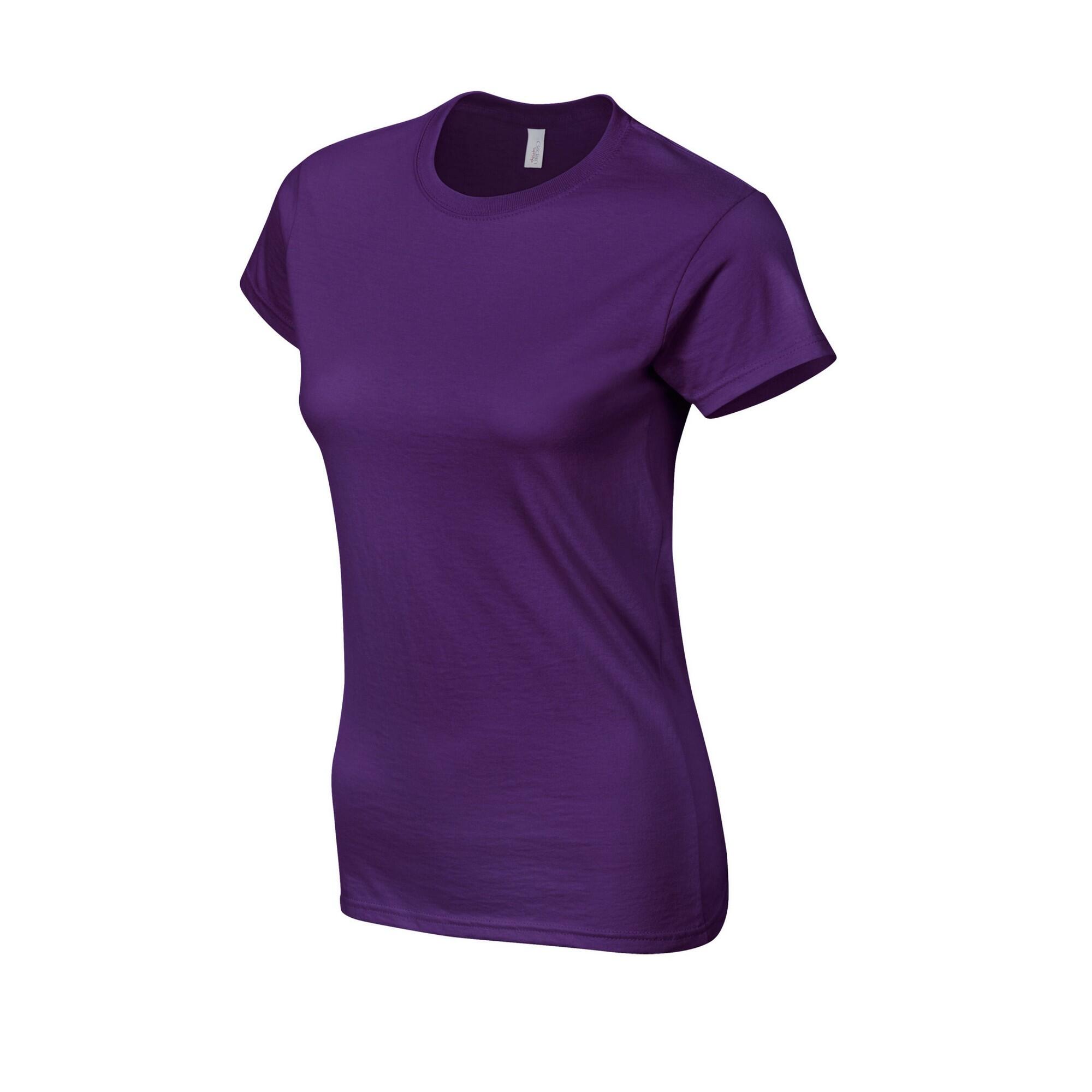 T-Shirt para senhora/senhora em algodão canelado de toque suave (Roxo) 3/3