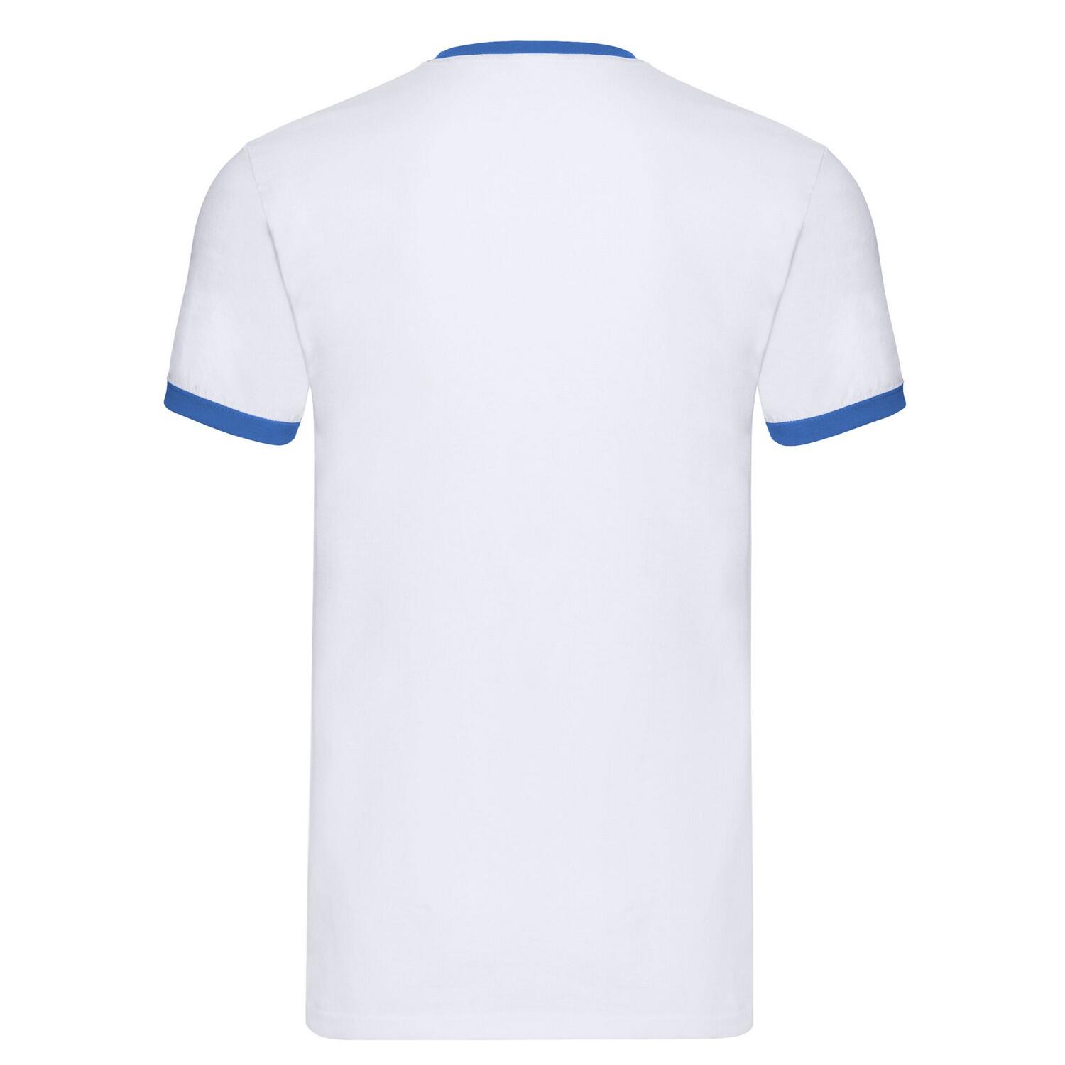 Tshirt RINGER Homme (Blanc / Bleu Roi) 2/3