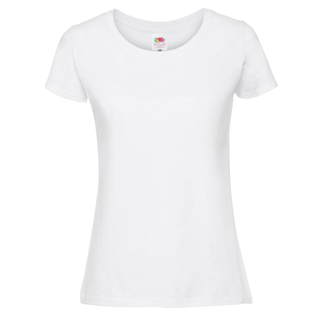 Womens/Ladies Iconic 195 Premium Ringspun Cotton TShirt (White)