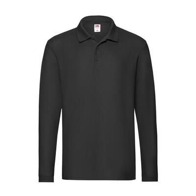 Heren premium poloshirt met lange mouwen (koningsblauw)