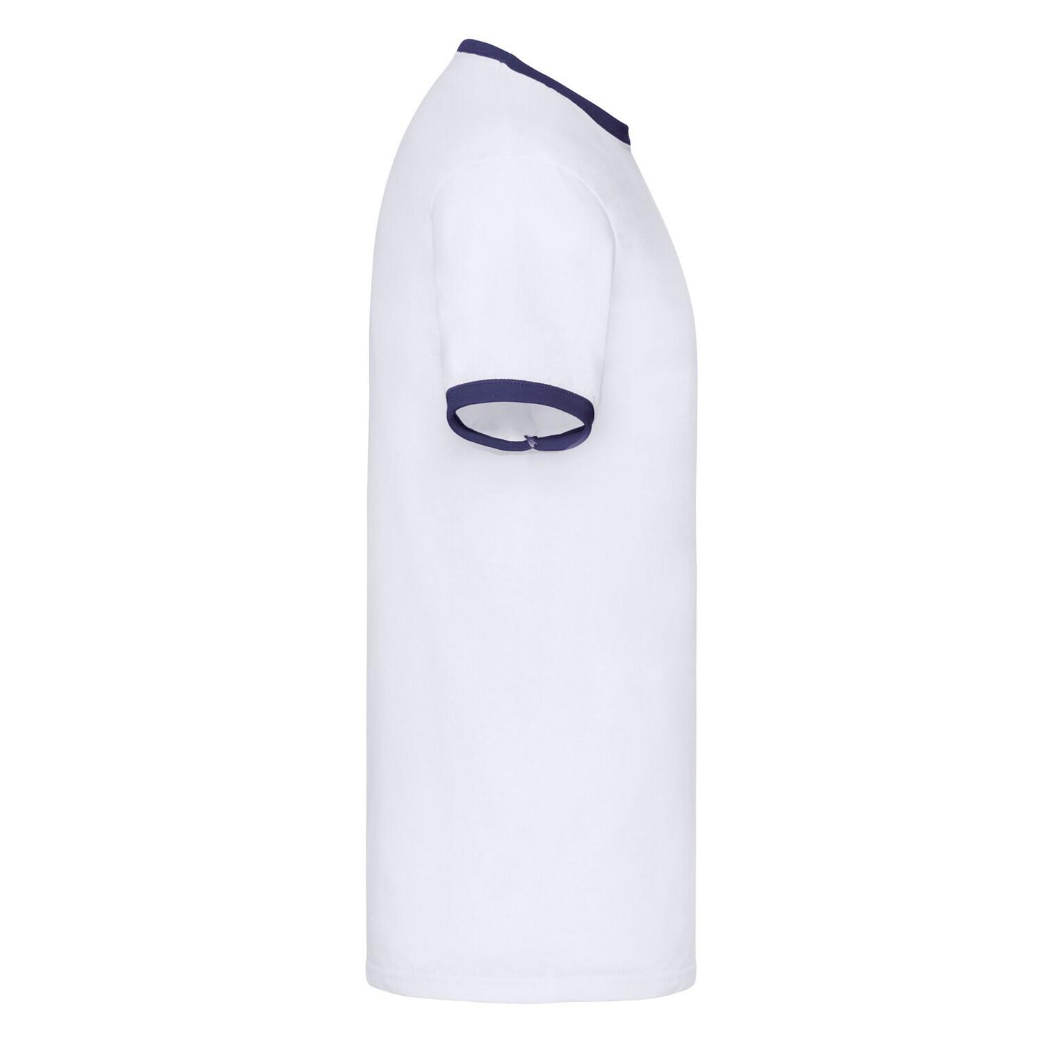 Tshirt RINGER Homme (Blanc / Bleu Marine) 3/3