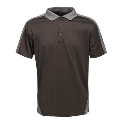 Polo Motif/style Contrasté Homme (Gris Phoque / Noir)