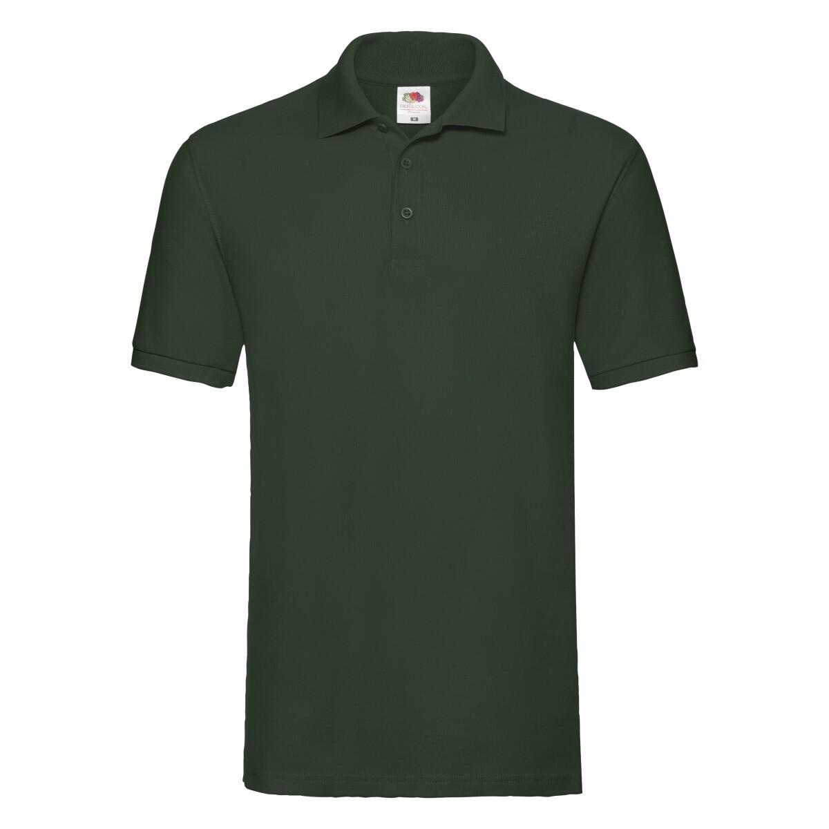 FRUIT OF THE LOOM Mens Premium Pique Polo Shirt (Bottle Green)