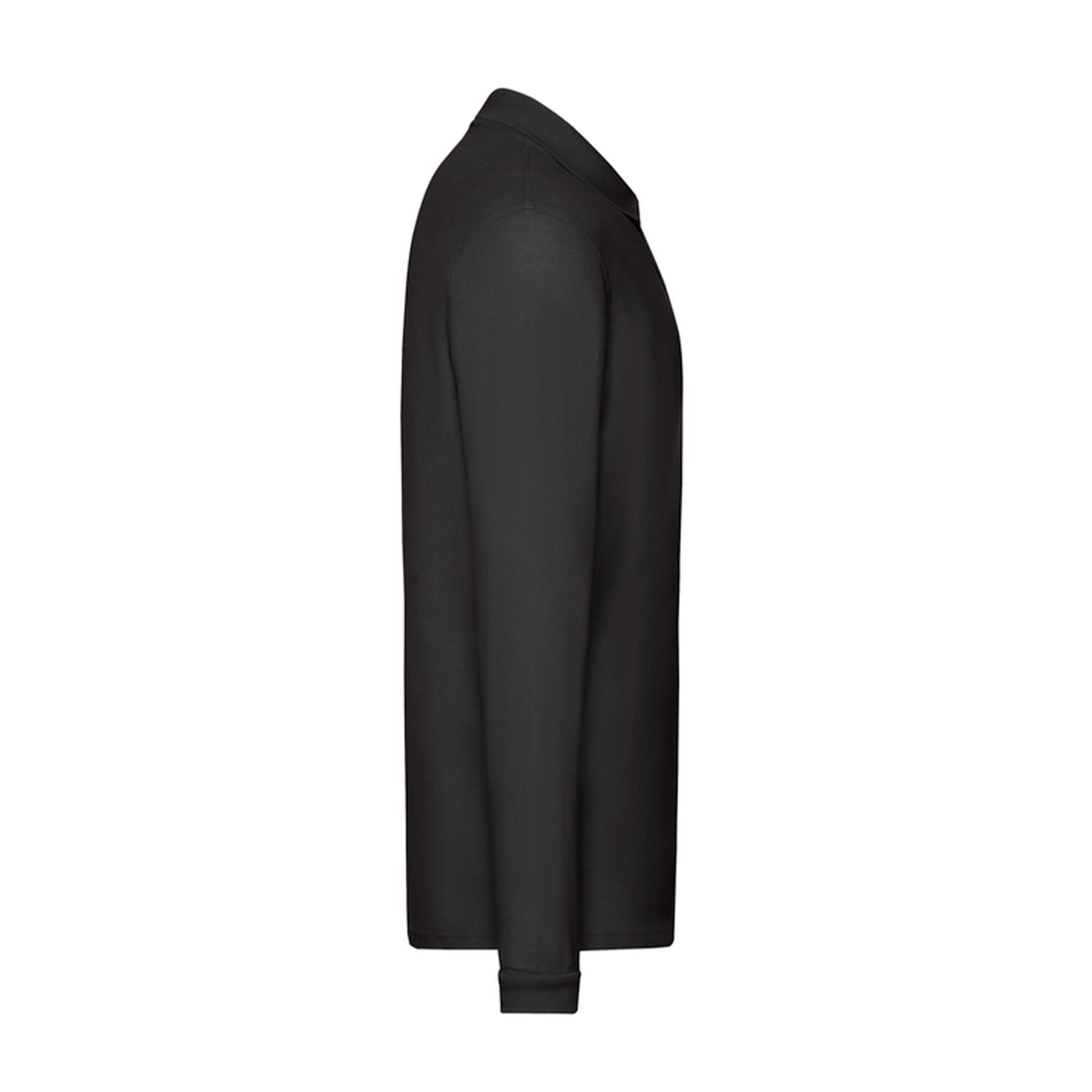 Polo Premium de Manga Larga para Hombre Negro 3/3