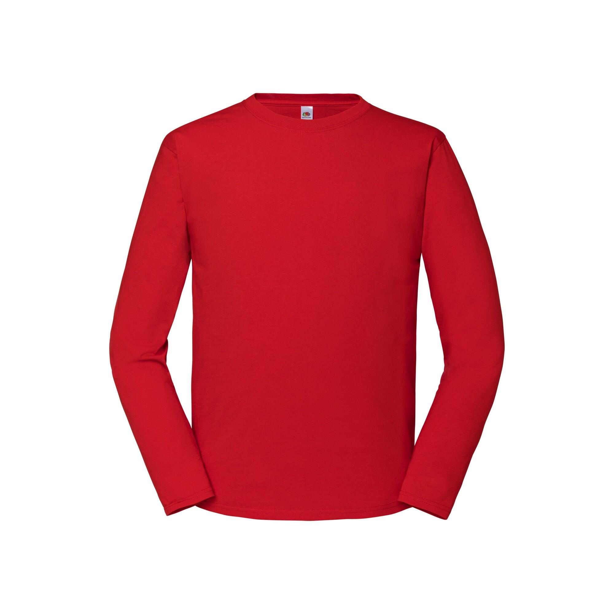 Camisola iconic 195 premium ringspun algodão manga comprida vermelho