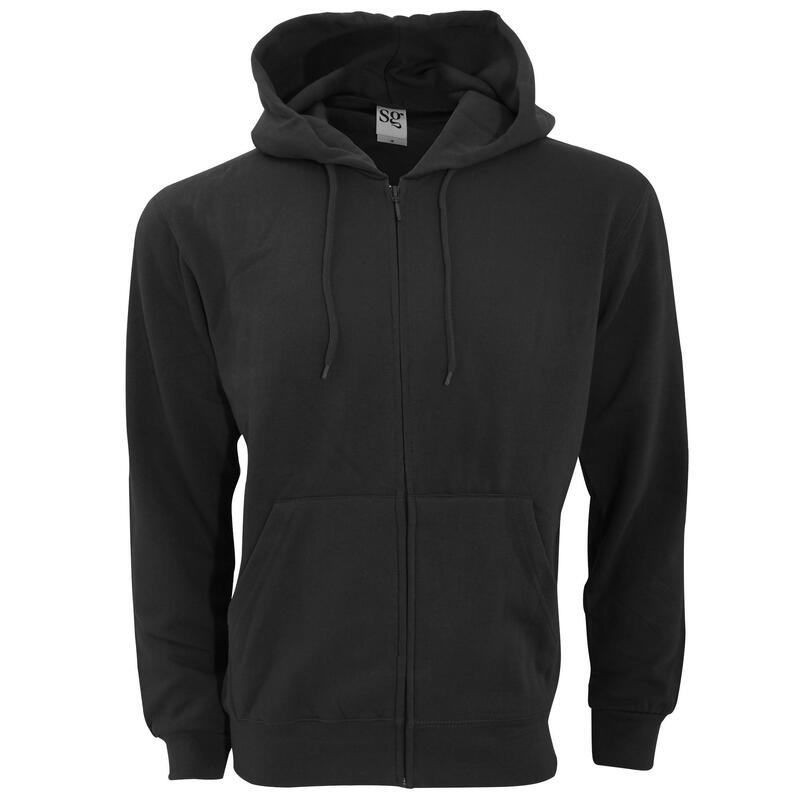 Sweatshirt Uni À Capuche Et Fermeture Zippée Homme (Noir)